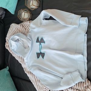 A comfortable light blue hoodie